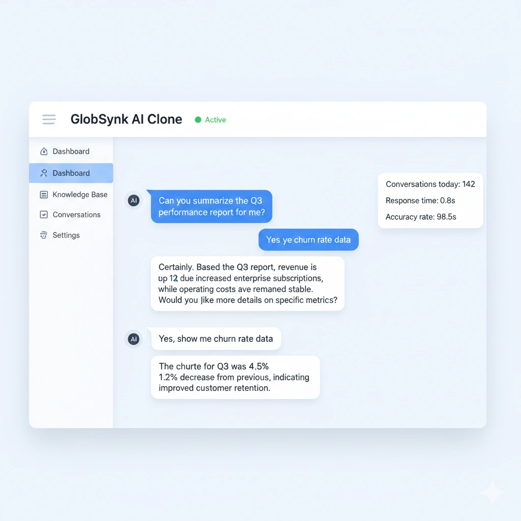 GlobSynk AI Clone Chat Interface